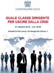 Immagine associata al documento: Quale classe dirigente per uscire dalla crisi - Lecce, 31 ottobre 2012