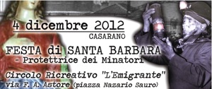 Immagine associata al documento: Festa di Santa Barbara, protettrice dei minatori - Casarano (Le), 4 dicembre