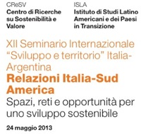 Immagine associata al documento: XII Seminario Internazionale "Sviluppo e territorio" Italia-Argentina - Milano, 24 maggio 2013