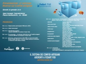 Immagine associata al documento: Presentazione 13° Ricerca sui Consorzi Fidi artigiani - Roma, 28 gennaio 2010