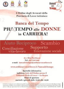 Immagine associata al documento: Banca del tempo "Pi Tempo alle Donne in Carriera" - Lecce, 27 settembre 2011