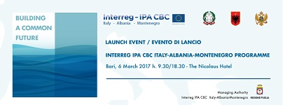 Immagine associata al documento: Programma IPA CBC Italia-Albania-Montenegro. Bari, 6 marzo 2017 - h. 9.00/18.30 The Nicolaus Hotel