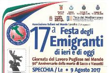 Immagine associata al documento: XVII Festa degli Emigranti - Specchia (LE), 8/9 agosto 2017