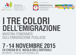 Immagine associata al documento: "I tre colori dell'emigrazione" ospitata dal GAL Fior d'Olivi - Bitonto, 7/14 novembre