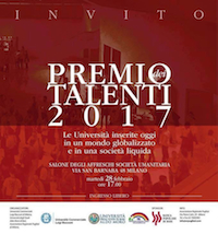 Immagine associata al documento: Premio dei Talenti 2017 - Milano, 28 febbraio