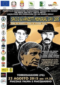 Immagine associata al documento: MEMORIAL DAY SACCO&VANZETTI -Torremaggiore (FG), 23 agosto