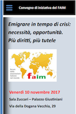 Immagine associata al documento: Convegno FAIM: Emigrare in tempo di crisi - Roma, 10 novembre