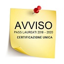 Immagine associata al documento: Certificazione Unica di Pass Laureati 2018 - 2020: attiva procedura